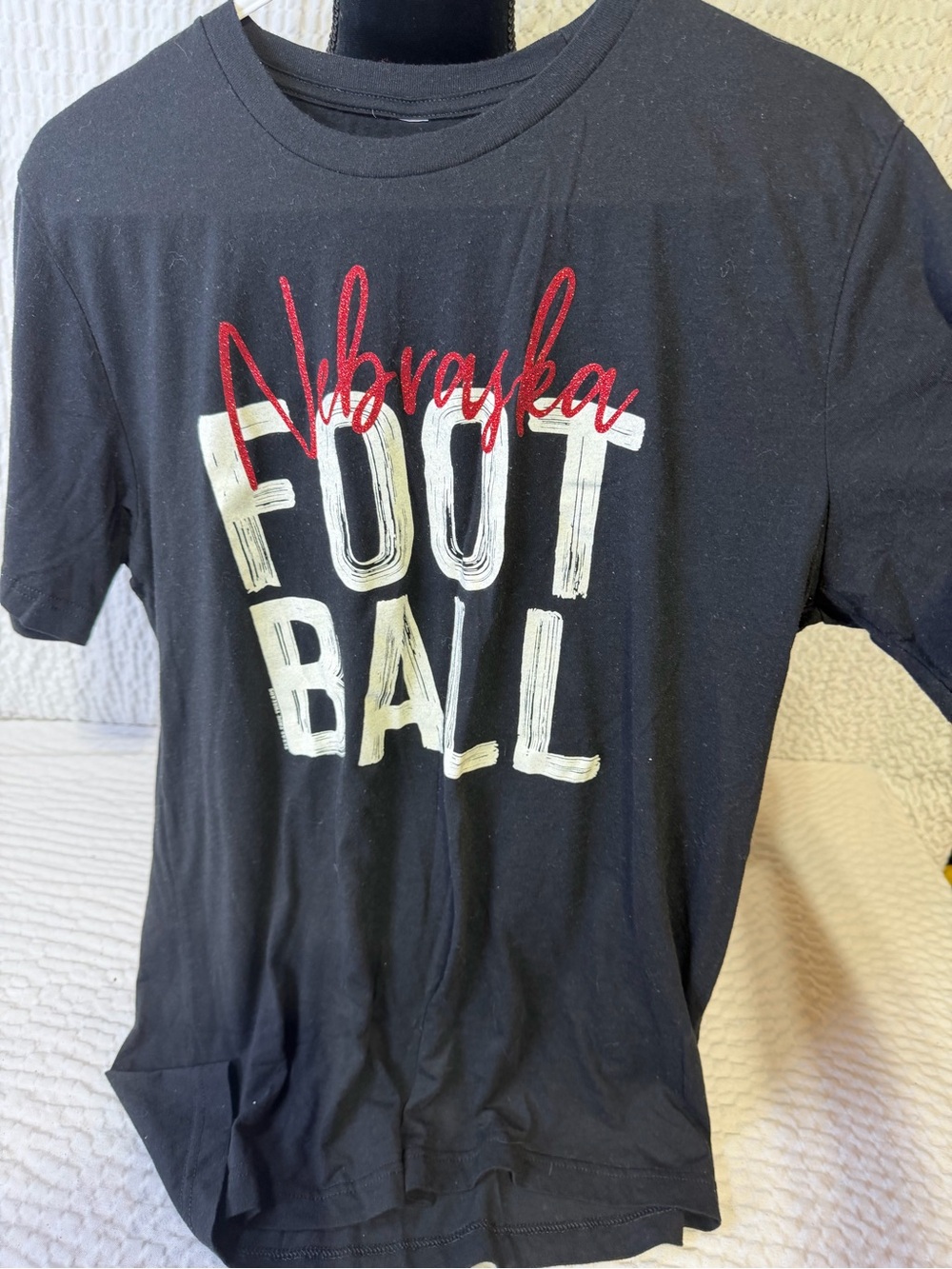 Nebraska Football Black Graphic Short Sleeve Tee